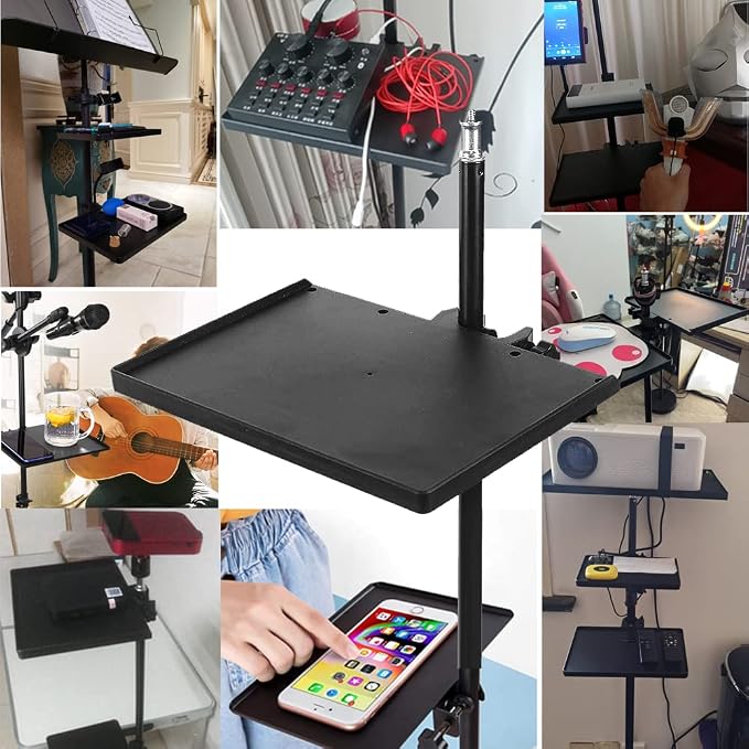 Microphone Stand Tray Mount Clamp on Rod Holders, Microphone Stand Desk with 9.44" X 6.88" for Stage, Music Sheet, Live Streaming, Recording (Stand NOT Included) Wholesale Items for Boutique - Image 3