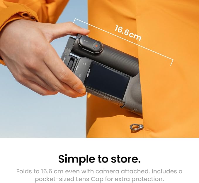 Insta360 Foldable 2-in-1 Selfie Stick Remote Kit with Invisible Stick, Built-in Tripod, Ideal for Vlogging, Hiking, Group Shots, Supports X5, X4 Air, X4, X3 Action Cameras - Image 3