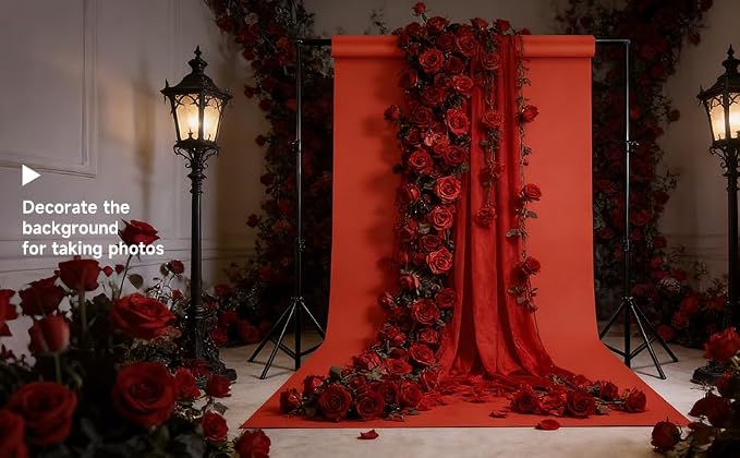 YSKE-Seamless Bright Orange Paper Backdrop Roll for Photography, Photo Background,Roll of Paper with Backdrop Cover for Background Stand,Thick Anti-Wrinkle Matte(106.9''x36' Bright/Rust Orange) - Image 9