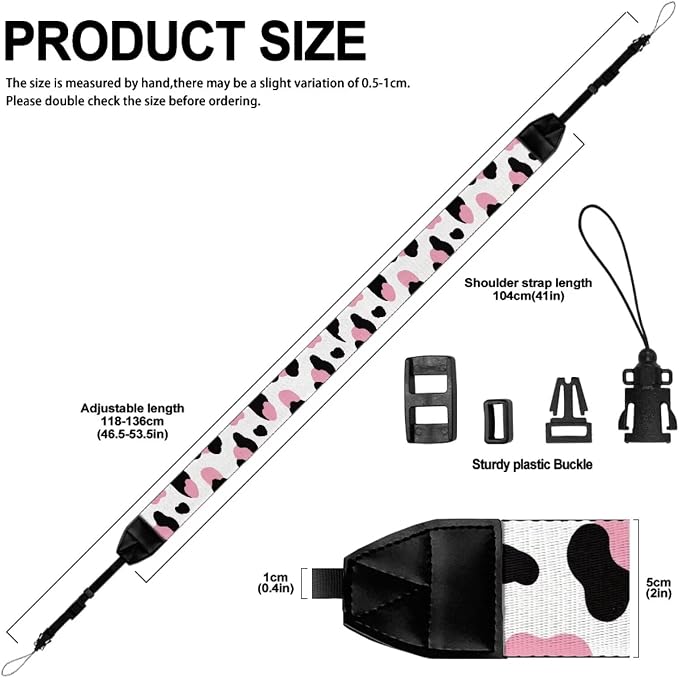 Coldinair Black Adjustable Camera Strap Universal Neck & Shoulder Soft Padded Strap for All DSLR Cameras,Binoculars - Image 6