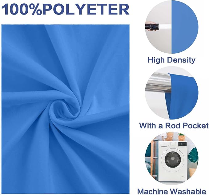Blue Photo Backdrop Professional Photography Background Polyester 8x10ft | Seamless Design eliminates Wrinkle Portrait Photography Wedding Dark Theme Decorations - Image 4