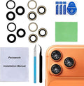2 Sets OEM Back Rear Camera Lens Glass Replacement Compatible with iPhone 17 Pro and iPhone 17 Pro Max with pre-Installed Adhesive and Reparing Toolkit by Perzework