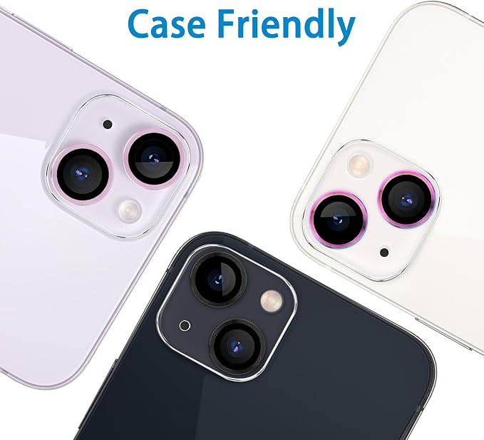 Dengduoduo 3 Pack Tempered Glass Camera Lens Protector for iPhone 14 6.1" & iPhone 14 Plus 6.7", Ultra HD, 9H Hardness, Anti-Scratch, Case Friendly, Easy to Install [No Affect on Night Shots] - Image 6