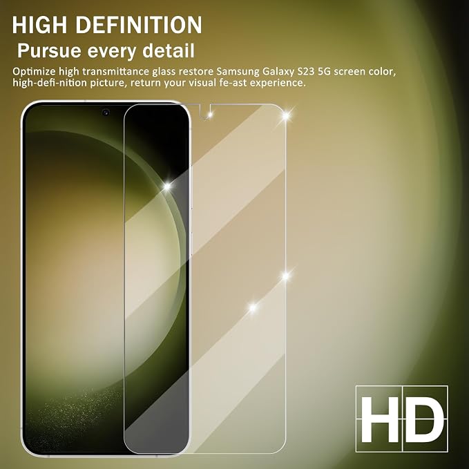 Screen Protector for Samsung Galaxy S23, [2+2 Pack] Tempered Glass for Galaxy S23 & Camera Lens Protectors[Ultrasonic Fingerprint Unlock] [Case Friendly] [Bubble-Free] - Image 6