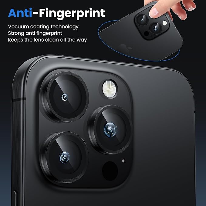 WSKEN for iPhone 16 Pro/iPhone 16 Pro Max Camera Lens Protector | Original Shooting Mode, Individual Metal Cover Film, Shatterproof HD Tempered Glass Camera Screen Protector, Black - Image 4