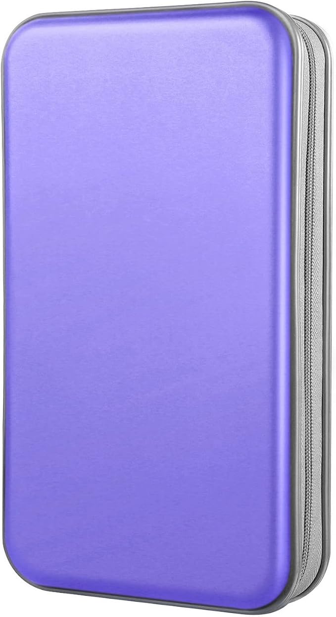96‑Capacity Hard Plastic CD/DVD Binder for Car, Home & Travel | Zipper‑DVD Organizer, Scratch‑Resistant Sleeves Shield Discs From Dust & Damp; Stores Music, Video, Gaming & Blu‑ray Discs by Bivisen