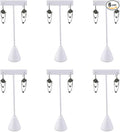 Ikee Design 6 Pcs Set Earring Jewelry Display, Premium White Faux Leather | STURDY EARRING DISPLAY: White faux leather stand with a stable metal base for showrooms and trade shows; 2.5"W x 5.5"H. by IkeeDesign