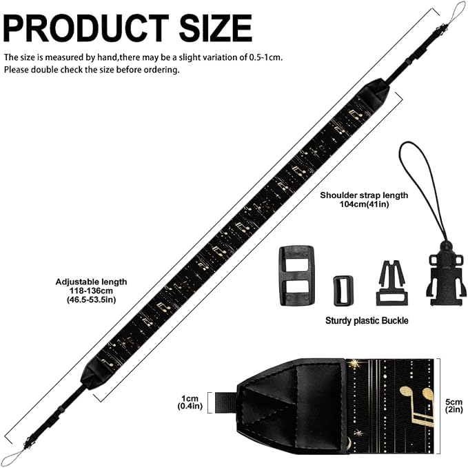 Coldinair Black Adjustable Camera Strap Universal Neck & Shoulder Soft Padded Strap for All DSLR Cameras,Binoculars - Image 6