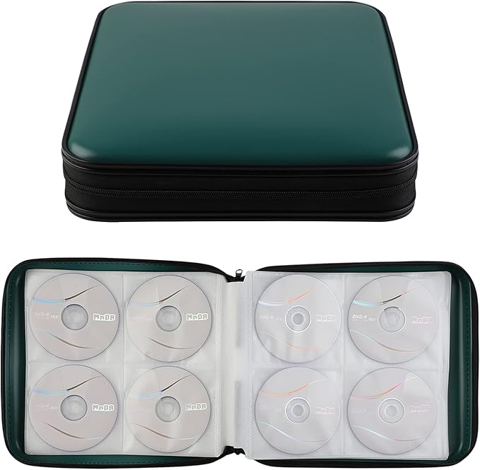 DVD Storage CD Case Holder: 160 Capacity CD Sleeves Black Disc Cases Binder for Car - CD Hard Organizer Box - Large DVD Wallet for Movie/Music/Game & Portable CD Book - Image 6