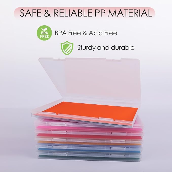 6 Pack Photo Storage Box, Fits 8" x 10" Photo & A4 Paper, Clear | Large Plastic Scrapbook Paper Storage with Latch, Photo Organizer for Protecting Photo, Craft, Scrapbook, Office Supply - Image 4