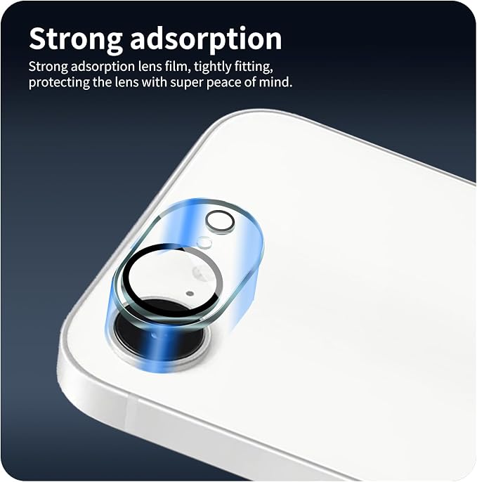 4-Pack Camera Lens Protector for iPhone 17e/16e, 9H Tempered Glass Camera Cover Screen Protector Accessories, HD Clarity, Anti-scratch, Case Friendly, Shockproof Full Protective - Image 6