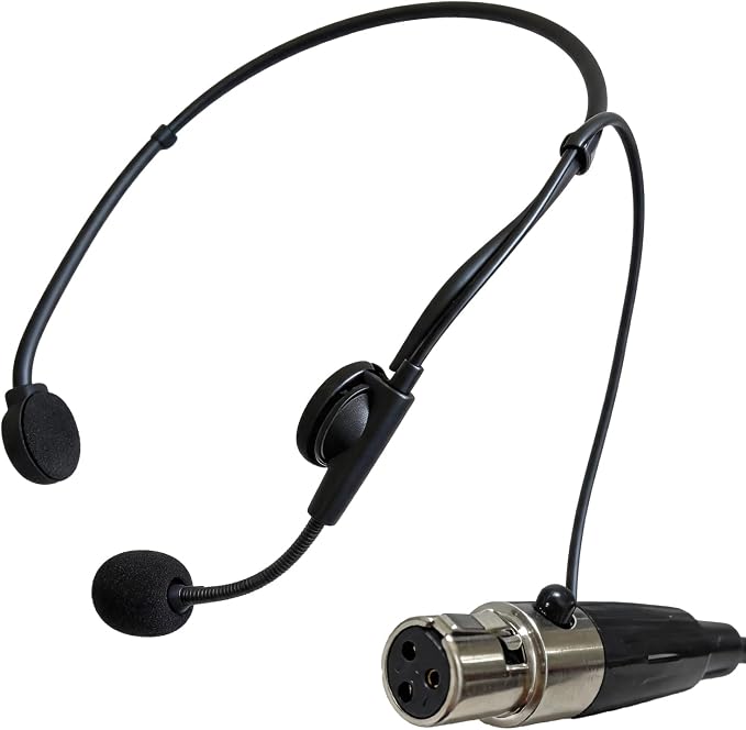 Replacement Headset Microphone Compatible with AKG Wireless Bodypacks–Condenser Headworn Mic with TA3F Mini 3-Pin Connector for AKG Bodypacks Transmitters for Singers, Speakers,Performers by EMHFLYFN