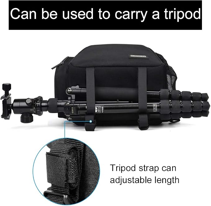 CADeN Camera Bag Sling Backpack, Camera Case Backpack with Tripod Holder for DSLR/SLR Mirrorless Cameras (Canon Nikon Sony Pentax) Black - Image 6