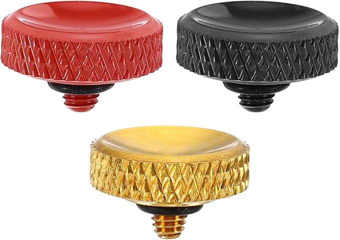 PATIKIL Camera Shutter Button, 3 Pack Soft Shutter Release Button Pure Copper Camera Button Carved Suitable for Nikon for Fujifilm for Leica DSLR/SLR Camera, Red Golden Black by PATIKIL
