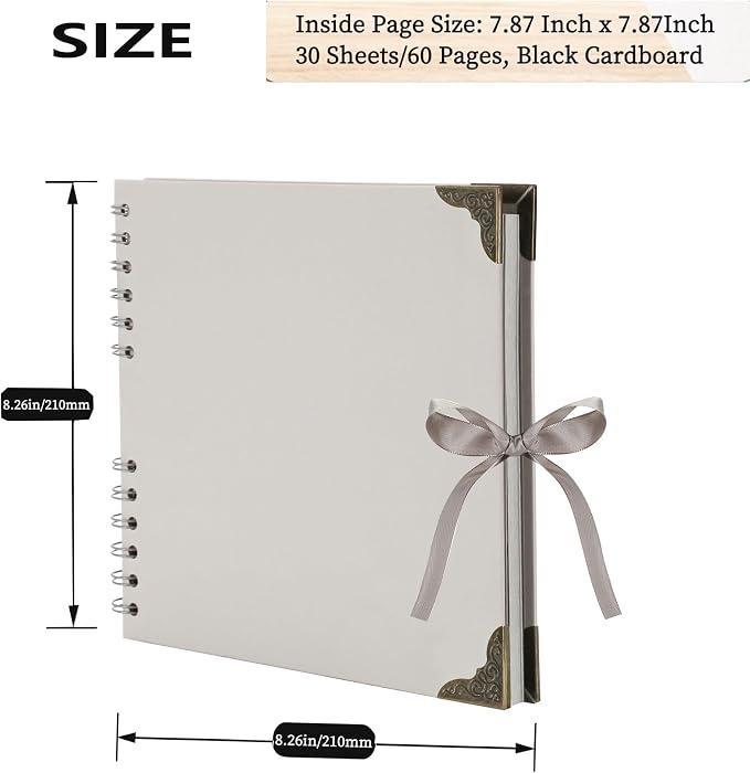 LOYALBOOK 8 x 8 inch DIY Scrapbook Album 60Pages For Wedding Family Photo | Nice Thick Sturdy&Well-Made Good Value Craft Parties Birthday Dinners Graduation Ceremonies Diplomas Storage - Image 2
