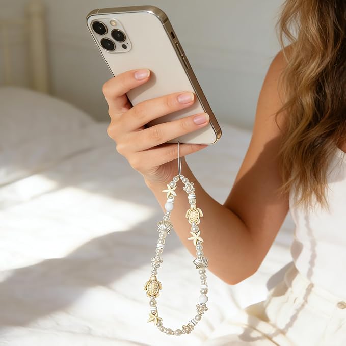 Cute Beaded Camera Wrist Strap for Phone, Digital Camera Charm Lanyard, Pearl Beaded Chain for Bag Keychain Gift - Image 6