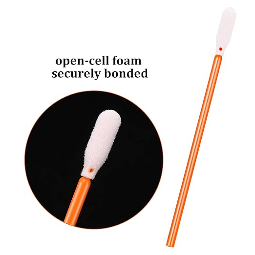 Chinco 200 Pieces Foam Swab Sponge Swab Foam Tips Sponge Stick for Inkjet Printer Print Head Camera Optical Lens Optical Equipment(Orange,3.66 Inch) (Pack of 2) - Image 2