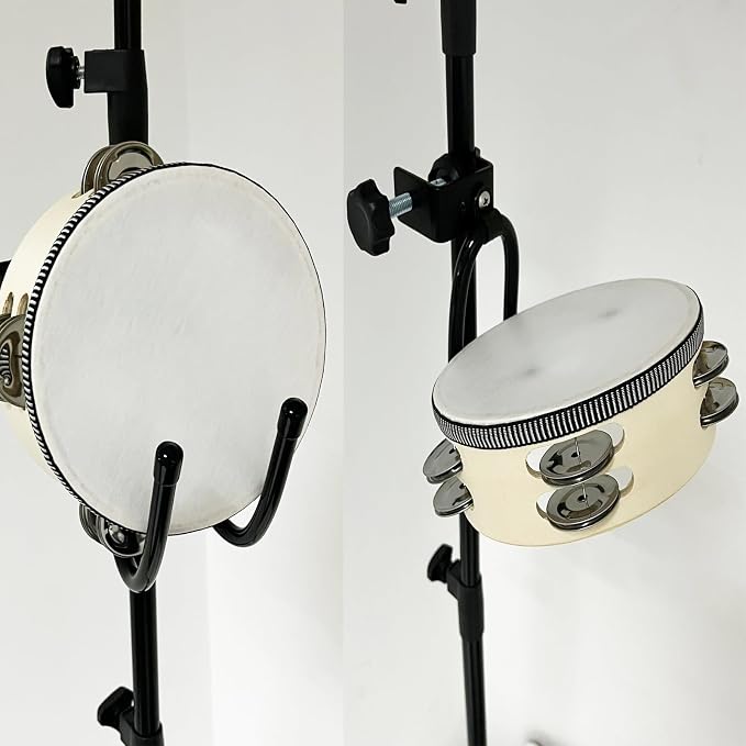 Pmsanzay Mic Microphone Stand Tambourine Hanger, Headphone Headset Holder Clip Stand, Easy to fit on Music or Microphone Stand for Tambourine, Cowbell, Headphones - Keep Tambourine Within Reach. - Image 6