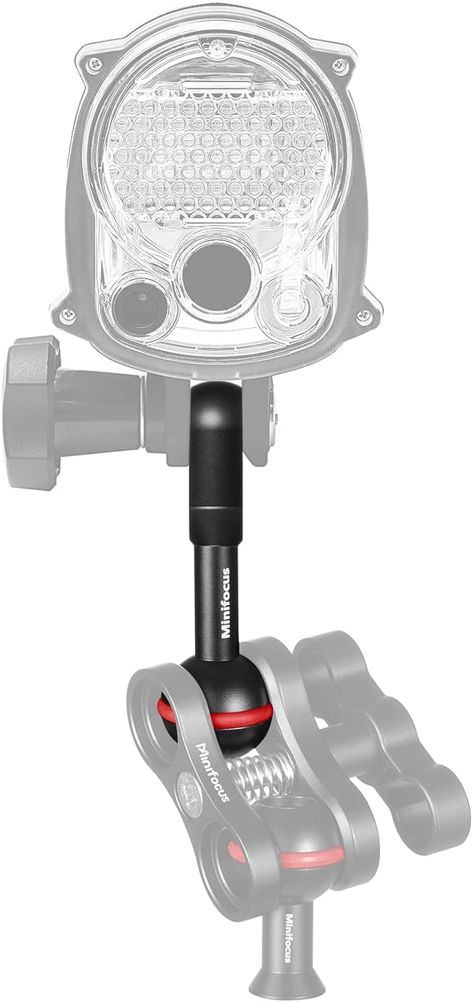 MINIFOCUS 1" Ball to YS Head Clip Arm, 2PCS 3.35"/8.5cm Aluminum Alloy YS Head Adapter Lightweight Arm Underwater Photography Lighting System Connector for Diving Strobe/Video Light - Image 7