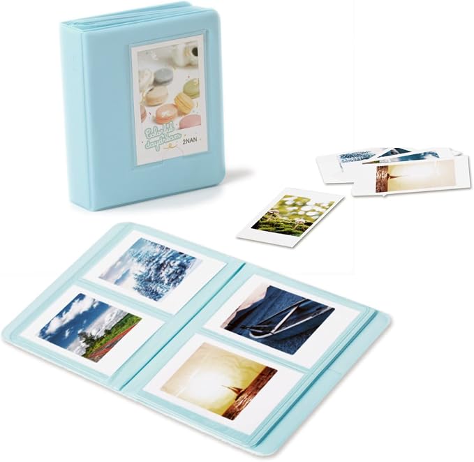 Instant Mini 12 Camera Accessories Compatible with Fujifilm Instax Mini 12 Camera Include Case/Album/Wall Hang Frames/Film Frames/Border Stickers/Corner Stickers (Pastel Blue) - Image 3