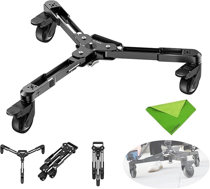 YC Onion Pineta Monopod Dolly for Pineta Pro Carbon Fiber Monopod Only | Extensible 3/8” Screw, Quick Release Knob, 360°Rotation Silent Swivel Casters for Live Streaming, Interview, Indoor Shot by EACHSHOT