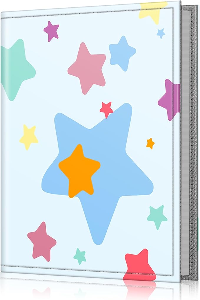 Fintie Photo Album 4x6 Photos - 52 Pockets Small Wallet Albums For Family | Vegan Leather Cover, 4X6 Picture Keepsakes, Family/Wedding/Travel Memory Book, Baby/Kids/Boys/Girls Gift, Colorful Stars by Fintie