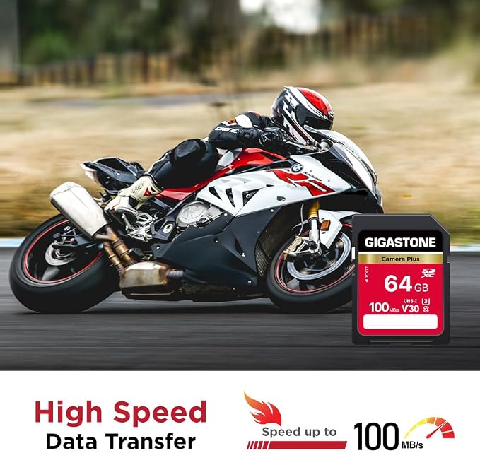 GIGASTONE 64GB SD Card, Camera Plus, Speed Up to 100MB/s, UHS-I U3 Class 10 SDXC Memory Card Full HD Video for Digital Camera, with 1 mini case - Image 3