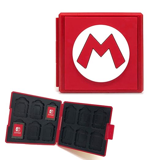 doepeBAE Game Card Case for Nintendo Switch,Portable Game Card Holder,Hard Shell Storage Case,Large Capacity Switch Card Organizer with 12 Card Slots (M Red) by Unknown