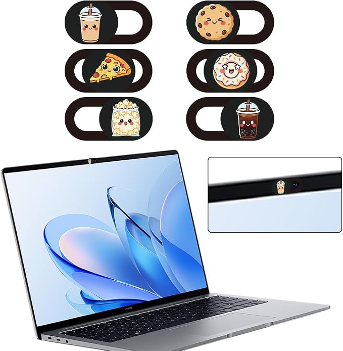 6Pcs 6 Styles Food Theme Camera Cover Slide Sticker 0.04 Inch Privacy Guard Accessories, Computer Camera Cover Cute Protector Blocker for Desktop Loptop Tablet Notebook Mini PC Office Use - Image 8