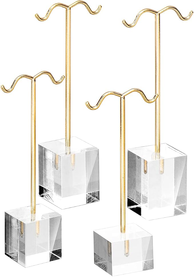 MOOCA 4-Piece Acrylic Earring Display Stand Set | Premium acrylic bracelet and necklace display, easy to assemble for travel, trade shows, home, or retail displays - Image 4