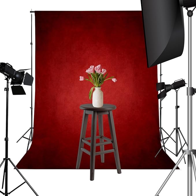 5x7ft Abstract Red Backdrop for Photography Vintage Ombre Dark Red Photo Backdrop Portrait Photo Studio Prop Background for Photoshoot Photo Parties Video Studio Backdrops Prop - Image 4