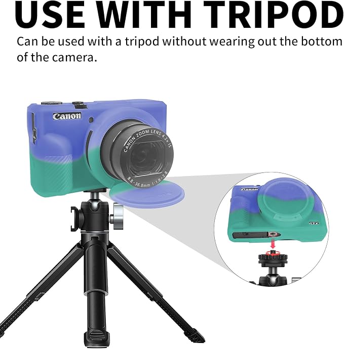 Easy Hood Camera Case Cover for Canon Powershot G7X Mark III (Purple Blue) | With Removable Lens Cover,Soft Silicone Protective Case,Anti-Scratch,Slim Fit,Enhanced Grip,Lightweight Camera Accessories - Image 4