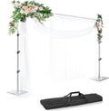 EMART Backdrop Stand Heavy Duty 8.5x10ft Adjustable Pipe and Drape Stand | Silver Photo Backdrop Stand for Party Photography Wedding Birthdy Dispaly Festival Decorations Balloon Exhibition Photo Booth by EMART