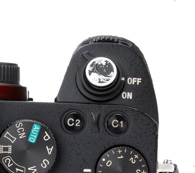 Kanagawa Wave Pattern Camera Hot Shoe Cover Shutter Button for Sony A1 A7C A7CR A7CII A7R A7M2 A7M3 A6700 A6600 A6500 A6400 A6300 (Aluminum Alloy-Shutter Decorative Button) - Image 2