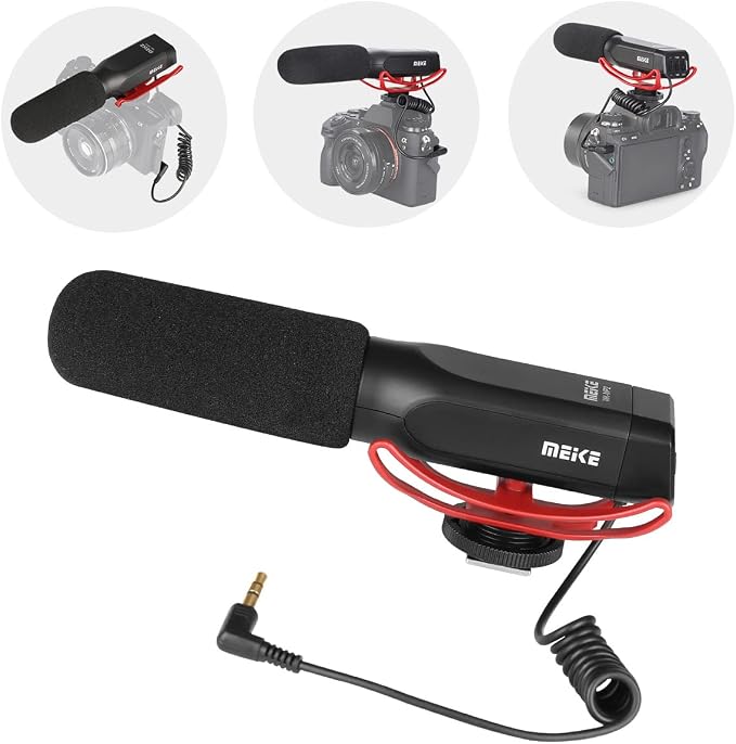 Meike MK-MP2 Camera Shotgun Microphone Uni-Directional Cardioid Condenser Photography Interview Video Mic Compatible with Sony Digital Camera Camcorder with Standard 3.5mm Port - Image 3