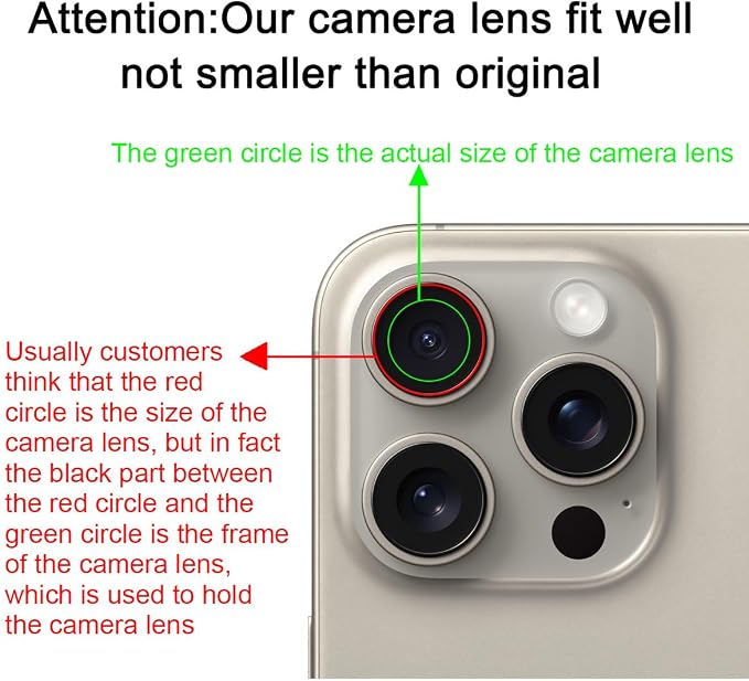 OEM Back Rear Camera Lens Glass Replacement for iPhone 15 Pro Max 6.7 inches with pre-Installed Adhesive and Reparing Toolkit - Image 8