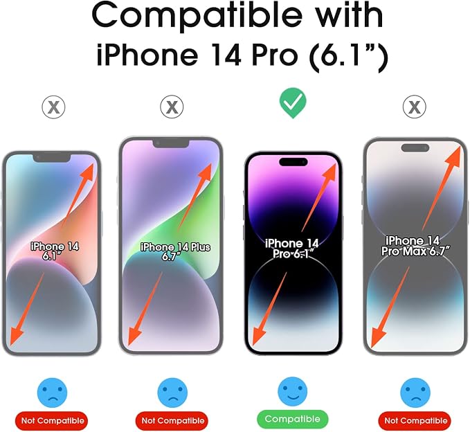 amFilm OneTouch for iPhone 14 Pro Screen Protector 6.1'' Tempered Glass | Auto-Alignment, 30s Install, Bubble Free, 9H Hardness, Scratch & Drop Protection, HD Clear, Case Friendly, 2 Pack (14P-6.1'') - Image 2