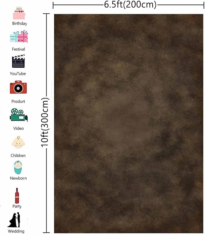 6.5x10ft Dark Brown Mottled Texture Photography Backdrop for Portrait Photo Studio Prop Abstract Background for Photographyer - Image 4