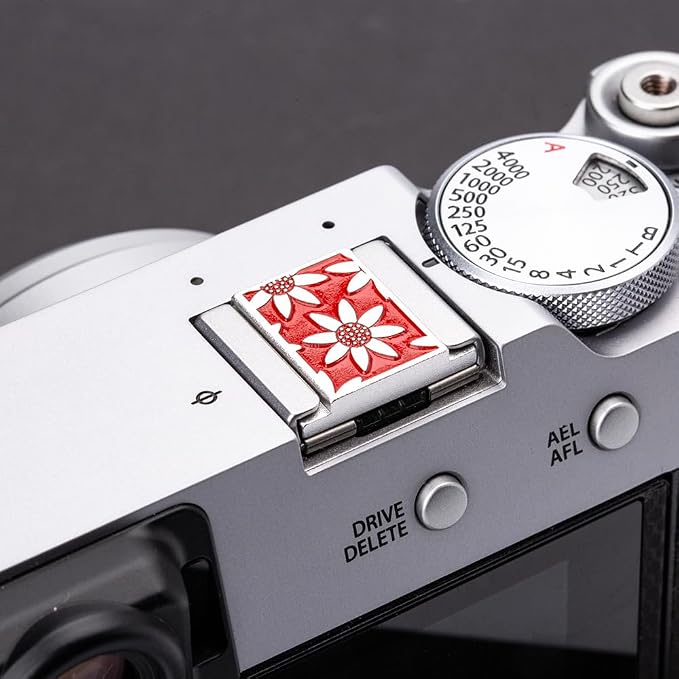 Camera Soft Release Button, Shutter Button for Fujifilm X100VI X100V X-E4 X-E3 X-T5 X-T4 X-T3 X-T30 II X-T20 X-PRO3 (red Daisy Cover) - Image 7