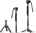 SIRUI SVM-145 Carbon Fiber Camera Monopod with Feet, 60.7" Professional Lightweight Travel Monopod with Fluid Video Head for DSLR Camera, One-Step Height Adjustment, Modular, Max Load 22lbs by SIRUI
