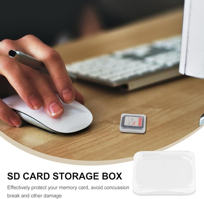 Hemobllo 100 Pcs Transparent Card Cases Storage Box Lightweight Memory Card Holder for Secure Protection and Easy Carrying - Image 8