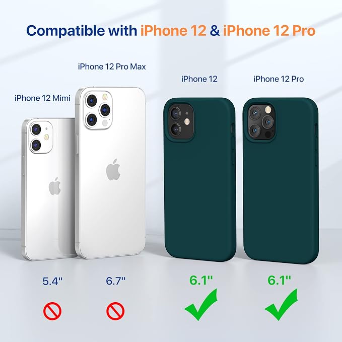 Miracase Silicone for iPhone 12 Case and iPhone 12 Pro Case, Teal | Liquid Silicone Gel Rubber Shockproof Drop Protection Phone Case for iPhone 12/12 Pro 6.1 inch - Image 2