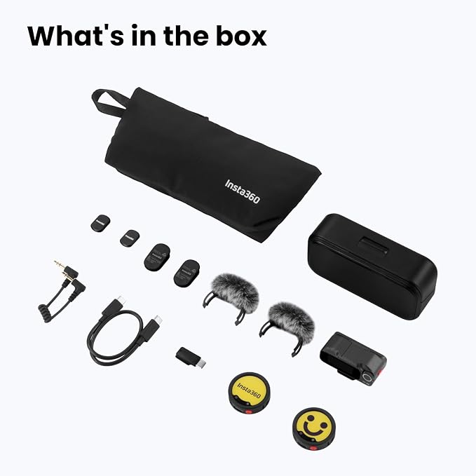 Insta360 Mic Pro (2 TX + 1 RX + Charging Case), Wireless Mini Lavalier Microphone for iPhone/Camera/Android, Video Recording, Vlogging, Bluetooth, Customizable E-Ink Display, 3-Mic Array, 30hrs Use - Image 9