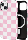 TPU Phone Case for iPhone 15, MagSafe Wireless Charging Compatible, Shockproof Slim Fit Protective Cover with Anti-Yellowing & Raised Camera Protection (Plaid 4, iPhone 15) by Unknown