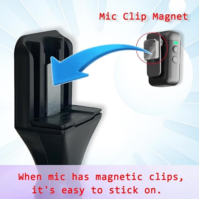 QJYTH Mic Holder For Dji Mic 1/2/mini, Handle For Rode Wireless Go II/Pro | The handheld stick has a patch that can be directly attached to it. - Image 4