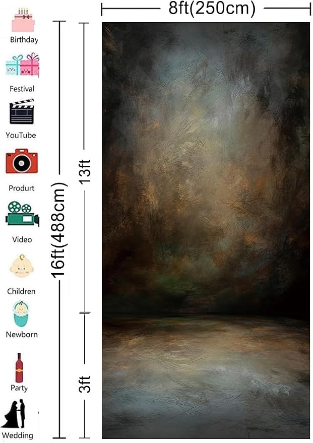 8x16ft Old Master Mottled Portrait Photography Backdrops Abstract Rust Spots Backdrop Background for Photoshoot - Image 4