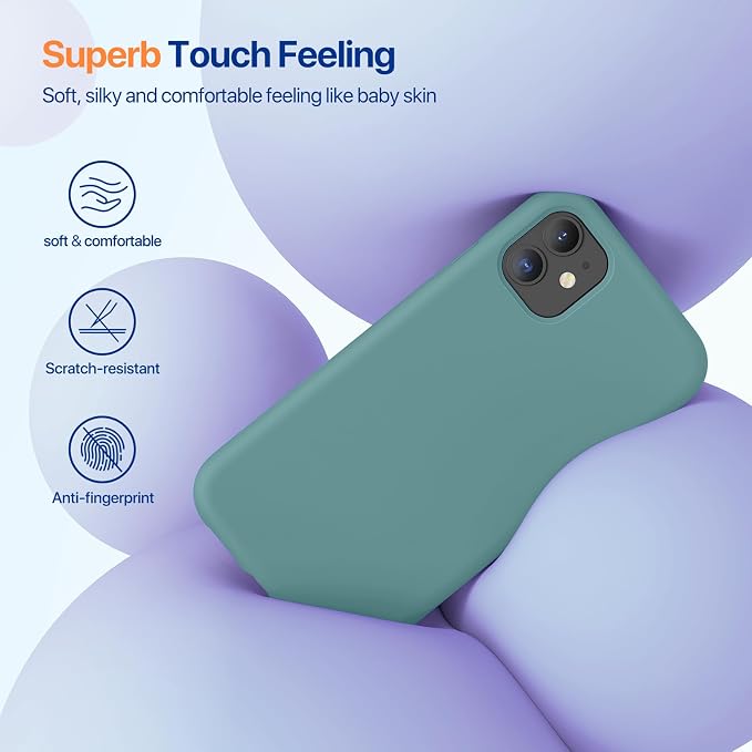Miracase Silicone for iPhone 11 Phone Case, Midnight Green | Soft Anti-Scratch Microfiber Lining, Premium Silicone Cover Shockproof Drop Protection Phone Case for 11 - Image 2