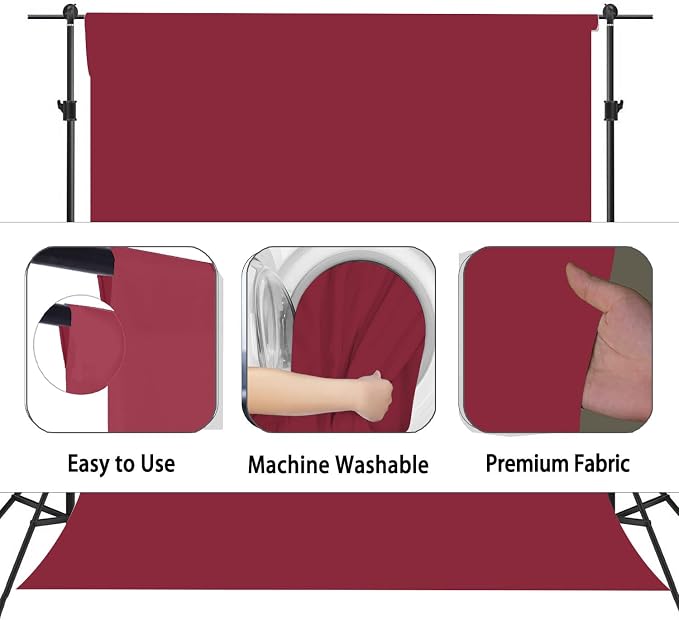 Burgundy Photography Backdrop for Photoshoot, Fabric 10x20ft | Versatile Studio Photo Backgrounds, Non Reflective, Easy to Use, for Portraits, Product, Party, Video Creation - Image 6