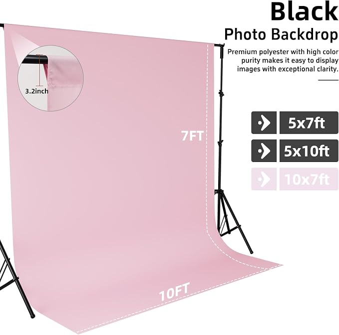 Pink Photo Backdrop for Photography Photoshoot Background, 10x7FT | Multipurpose Screen for Portrait Studio Video Recording Party Non-Reflective Easy Setup High Density - Image 4