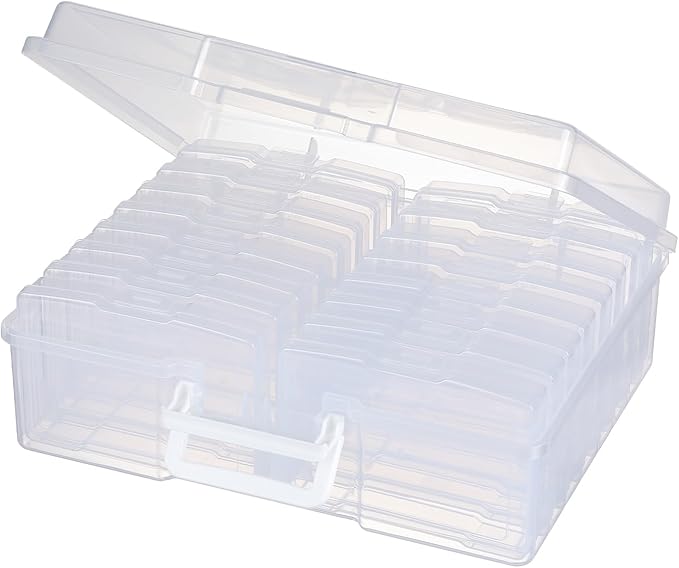 novelinks Photo Storage Box and 16 Inner 4" x 6" Photo Storage Containers | 1Pack Clear, Photo Albums 4x6 Pictures, Photo Organizers and Storage, Card Game Storage, Task Boxes for Special Education by novelinks